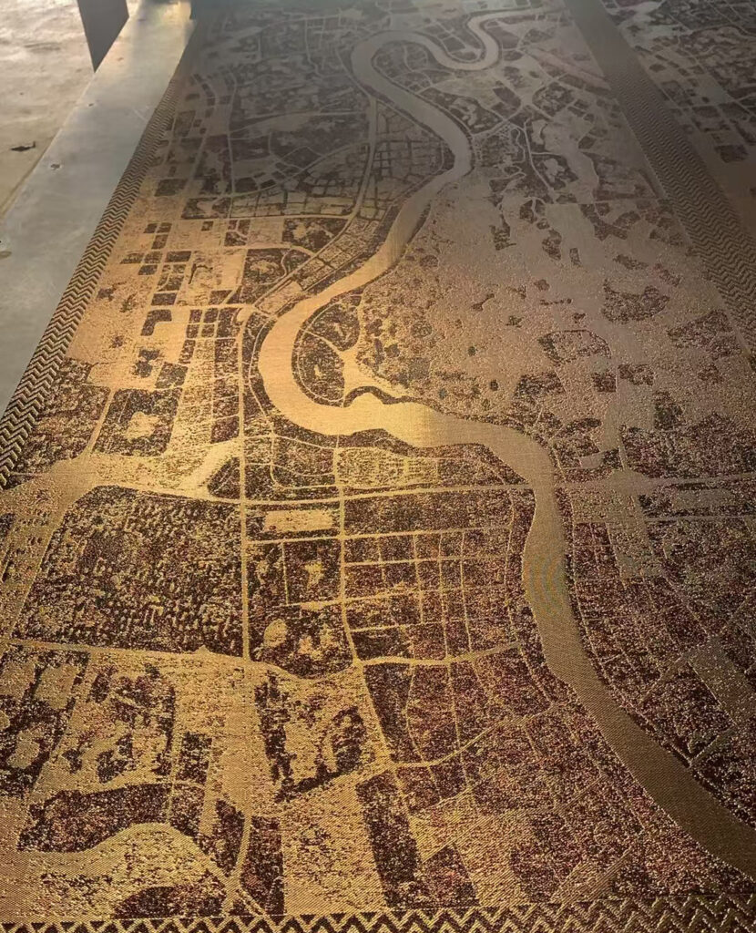 Customized city aerial woven painting